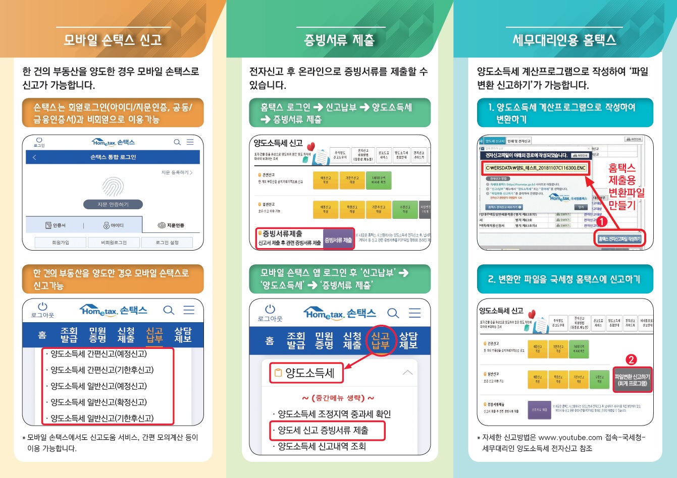 양도소득세 전자신고 안내