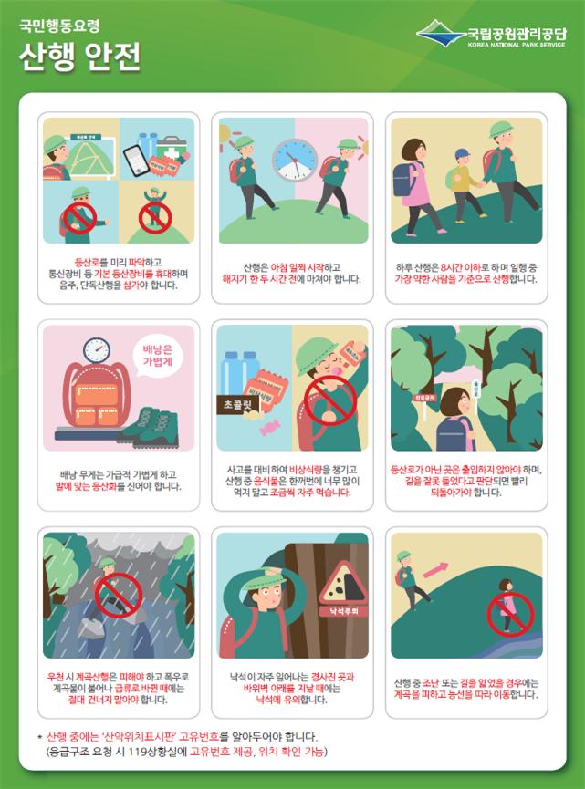 산행안전 국민행동요령