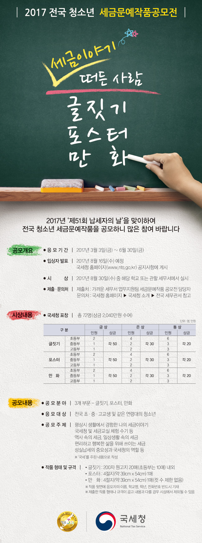 전국 청소년 세금문예작품 공모전